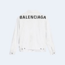 발렌시아가 엠브로이더리 로고 데님 자켓 화이트