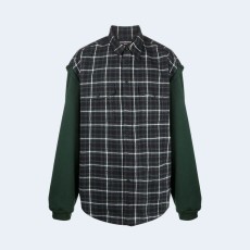 발렌시아가 체크 플란넬 스포츠 셔츠