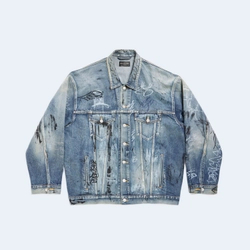 발렌시아가 그래피티 오버사이즈 재킷 라이트 블루