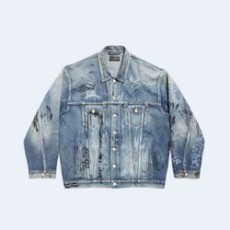 발렌시아가 그래피티 오버사이즈 재킷 라이트 블루