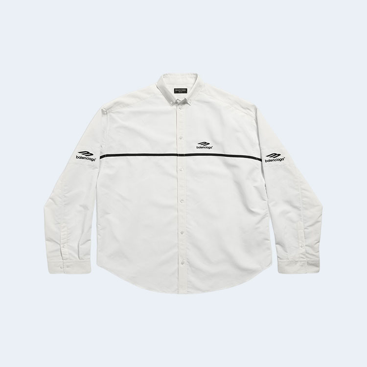 발렌시아가 3B 스포츠 아이콘 오버사이즈 셔츠 화이트