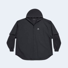 발렌시아가 유니티 스포츠 아이콘 라지 핏 셔츠 블랙