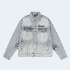 발렌시아가 빈티지 워싱 데님 자켓 화이트