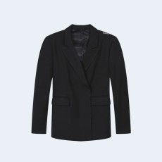 발렌시아가 숄더 뱃지 레터링 수트 자켓