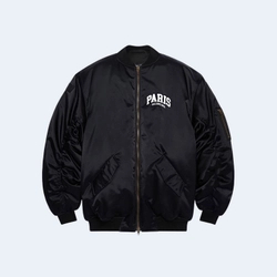 발렌시아가 시티 파리 나일론 봄버 자켓 블랙