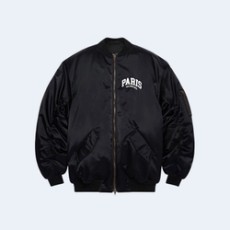 발렌시아가 시티 파리 나일론 봄버 자켓 블랙