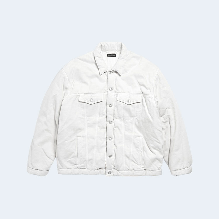 발렌시아가 화이트 데님 패딩 자켓