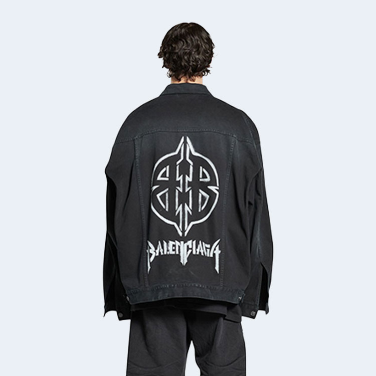 발렌시아가 메탈 BB 스텐실 데님 자켓