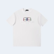 발렌시아가 BB 로고 화이트 티셔츠