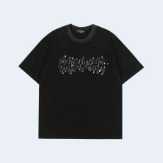 발렌시아가 파리스 헤비 워크 디스트레스드 티셔츠 블랙