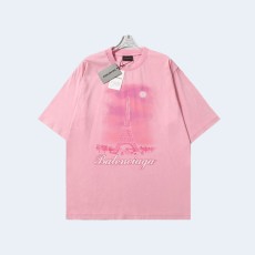 발렌시아가 파리 문 오버사이즈 티셔츠 핑크