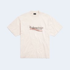 발렌시아가 폴리티컬 스텐실 미디엄 핏 티셔츠 화이트