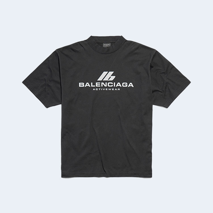 발렌시아가 액티브웨어 미디엄 핏 티셔츠 블랙