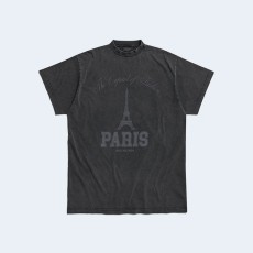 발렌시아가 더 캐피탈 오브 패션 오버사이즈 티셔츠 페이드 블랙