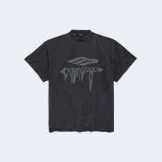 발렌시아가 3B 리퀴파이드 오버사이즈 티셔츠 블랙 그레이