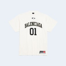 발렌시아가 바스켓볼 오버사이즈 티셔츠 화이트