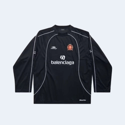 발렌시아가 파리 사커 롱 슬리브 오버사이즈 티셔츠
