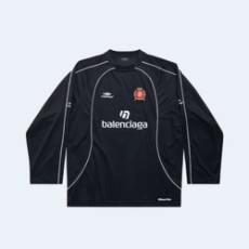 발렌시아가 파리 사커 롱 슬리브 오버사이즈 티셔츠