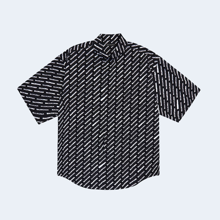 발렌시아가 올 오버 로고 셔츠