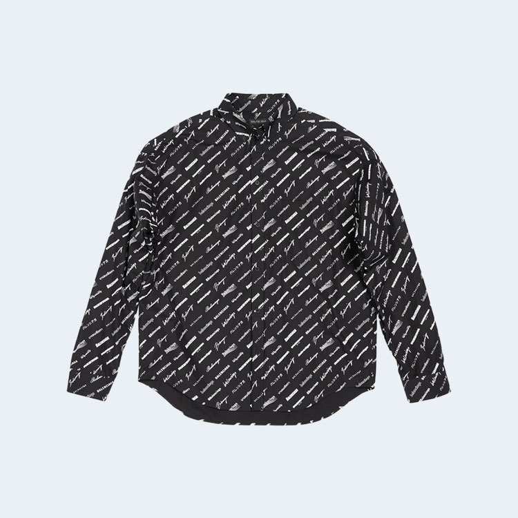 발렌시아가 로고매니아 라지 핏 올 오버 셔츠