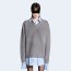 발렌시아가 레이어드 셔츠 브이넥 스웨터 그레이