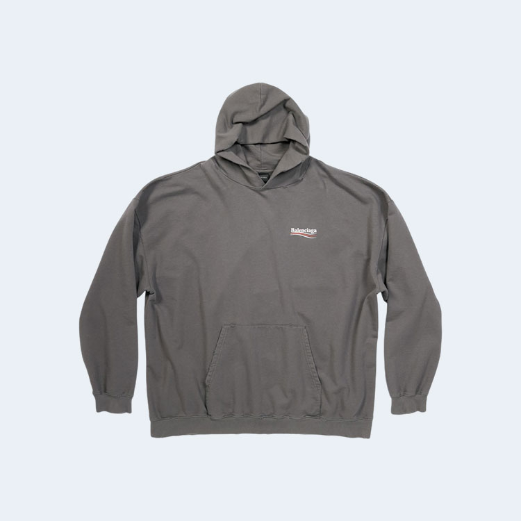 발렌시아가 폴리티컬 캠페인 후드 그레이