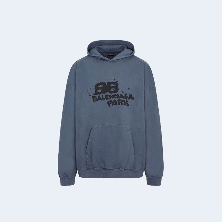 발렌시아가 BB 아이콘 후드 라지 핏 블루