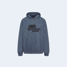 발렌시아가 BB 아이콘 후드 라지 핏 블루