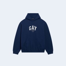 발렌시아가 Pride 후드 네이비