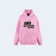 발렌시아가 핸드 드로우 BB 로고 후드탑