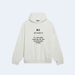 발렌시아가 하이 마이 네임 이즈 후디 화이트