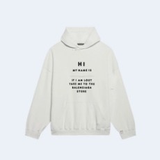 발렌시아가 하이 마이 네임 이즈 후디 화이트