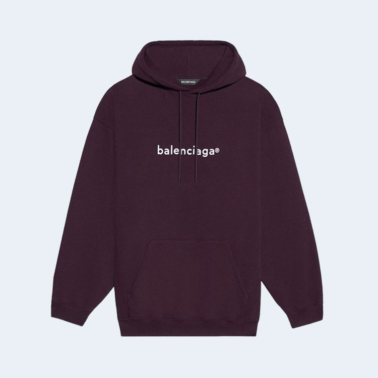 발렌시아가 뉴 카피라이트 후디 버건디