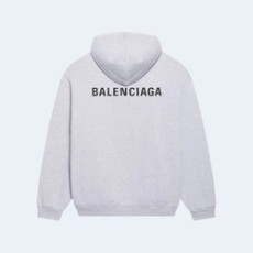 발렌시아가 로고 미디엄 핏 후디 그레이