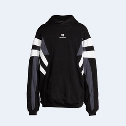 발렌시아가 스포츠 B 스트라이프 후드