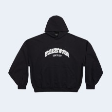 발렌시아가 백 플립 오버사이즈 라운드 후디 블랙