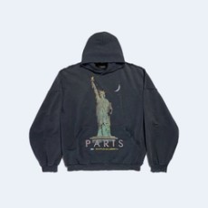 발렌시아가 파리 리버티 오버사이즈 후디 블랙