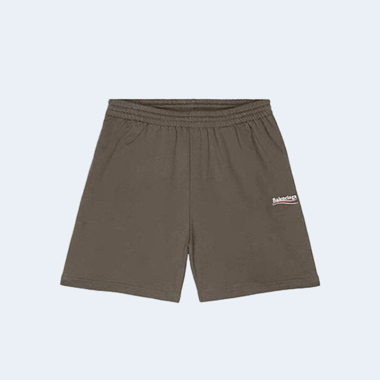 발렌시아가 폴리티컬 캠페인 라지 핏 스웨트 쇼츠 카키