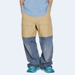 발렌시아가 비 마테리얼 카고 팬츠 베이지 앤 데님