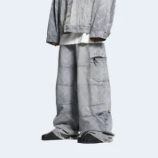 발렌시아가 BAL 다이애그널 올오버 카고 팬츠