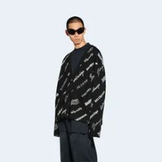 발렌시아가 풀 프린트 니트 가디건