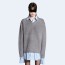 발렌시아가 레이어드 셔츠 브이넥 스웨터 그레이