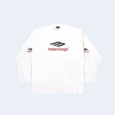 발렌시아가 3B 스포츠 롱 슬리브 티셔츠 화이트