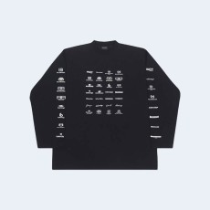 발렌시아가 파리 로고 모노그램 티셔츠 블랙