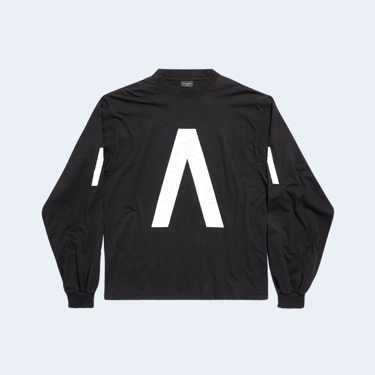 발렌시아가 뮤직 아카이브 롱슬리브 티셔츠 블랙