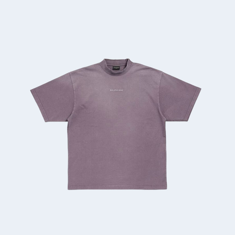 발렌시아가 백 미디엄 핏 티셔츠 퍼플