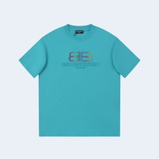 발렌시아가 BB 로고 블루 티셔츠