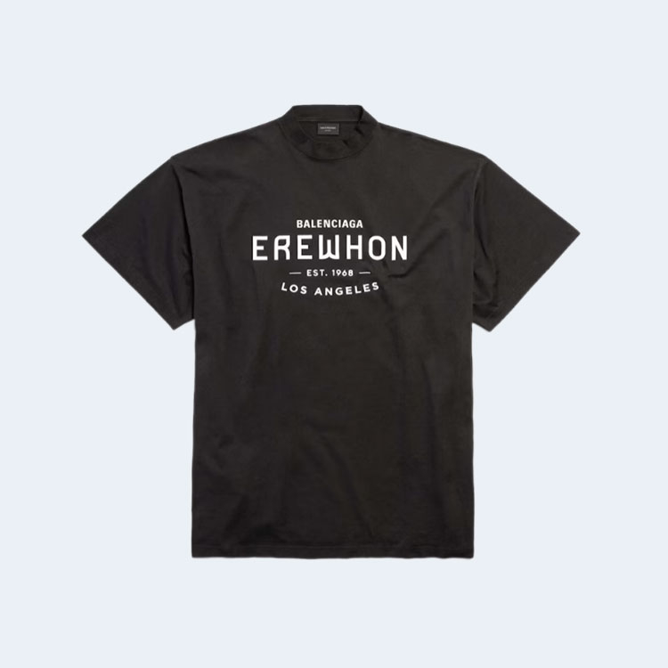 발렌시아가 x Erewhon 오버사이즈 로스 앤젤레스 티셔츠 블랙