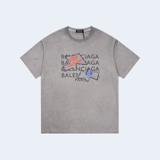 발렌시아가 트라이로고 티셔츠 그레이