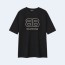 발렌시아가 BB 엠브로이더리 로고 티셔츠 블랙